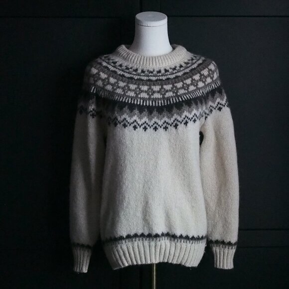 Icelandia | Vintage100% Pure Icelandic Wool Fair Isle Sweater (Pure Virgin Wool) - Picture 1 of 5
